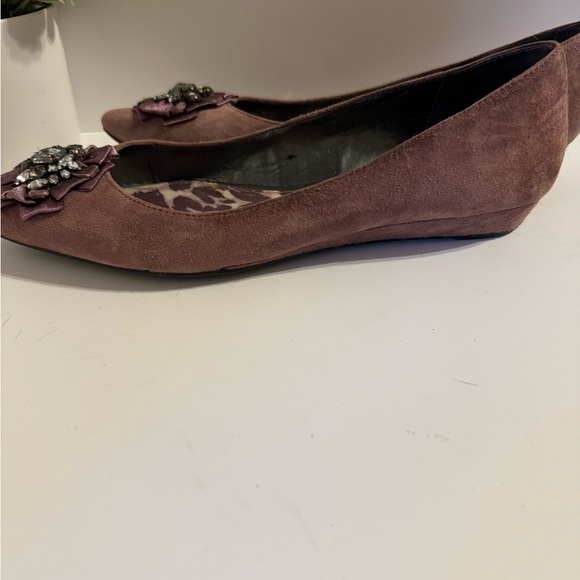 Loft Pointed Toe Jeweled Purple Flats 8.5 - Picture 5 of 12